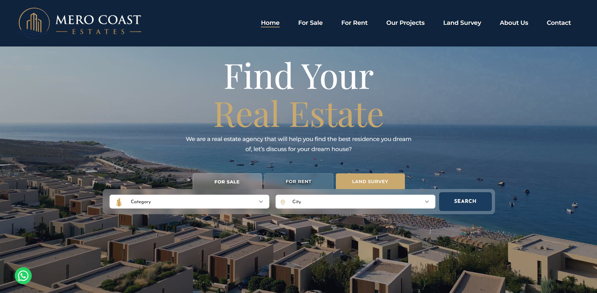 Mero Coast Estates real estate website